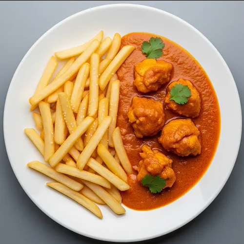 Chips & Chicken Curry 